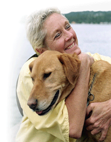 Best Indoor Activities for Senior Women hugging her dog