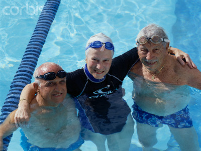 Smiling Seniors in Swimming Pool