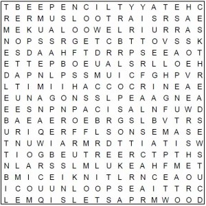 word search for seniors - ARTS AND CRAFTS puzzle