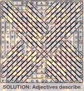word search for seniors - adjectives describe solution