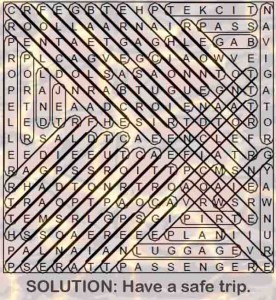 word search for seniors - have a safe trip solution